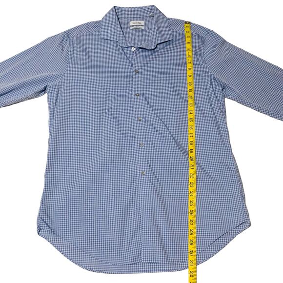 Men's CALVIN KLEIN Shirt Slim Fit 17.5 34/35 Performance Non-Iron Button Down - Picture 5 of 9
